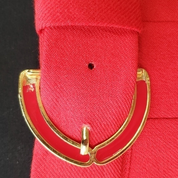 Vintage Red Wool Pleated A-Line Skirt by Antels MXM, Size 34 - Picture 5 of 16